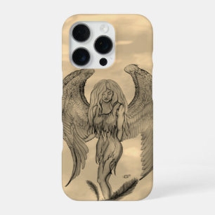 Funda Para iPhone 16 Pro Ángel en estilo de tatuaje