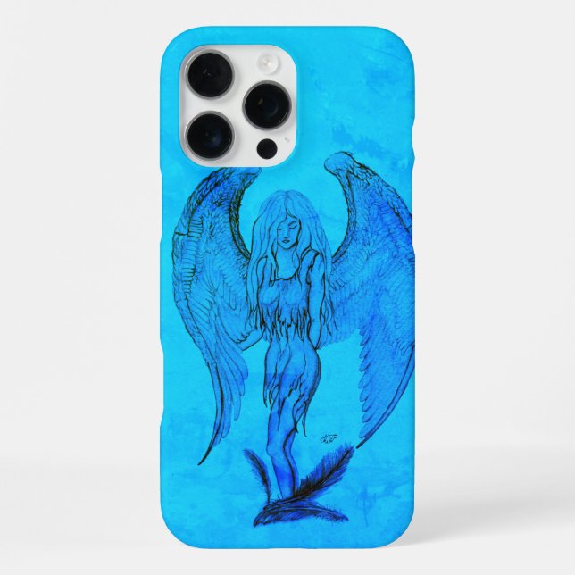 Funda Para iPhone Ángel en estilo de tatuaje (Reverso )