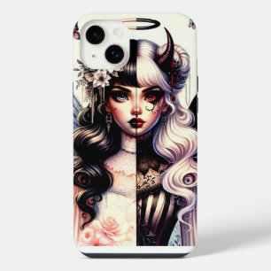 Funda Para iPhone 14 Plus Ángel Medio Diablo Oscura Belleza Hada de Ala Rota