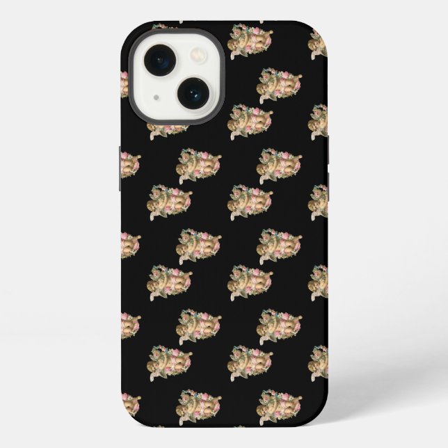 Funda Para iPhone ángel querubín negro (Reverso )