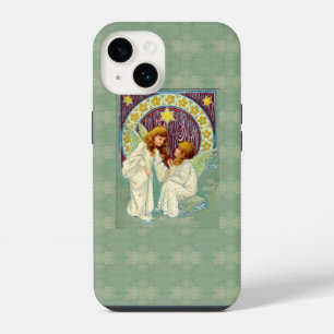 Funda Para iPhone 14 Ángeles Con Flores De Estrellas