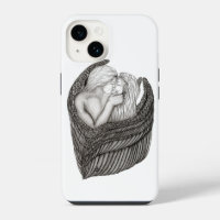 Angels Kissing , diseño en blanco y negro