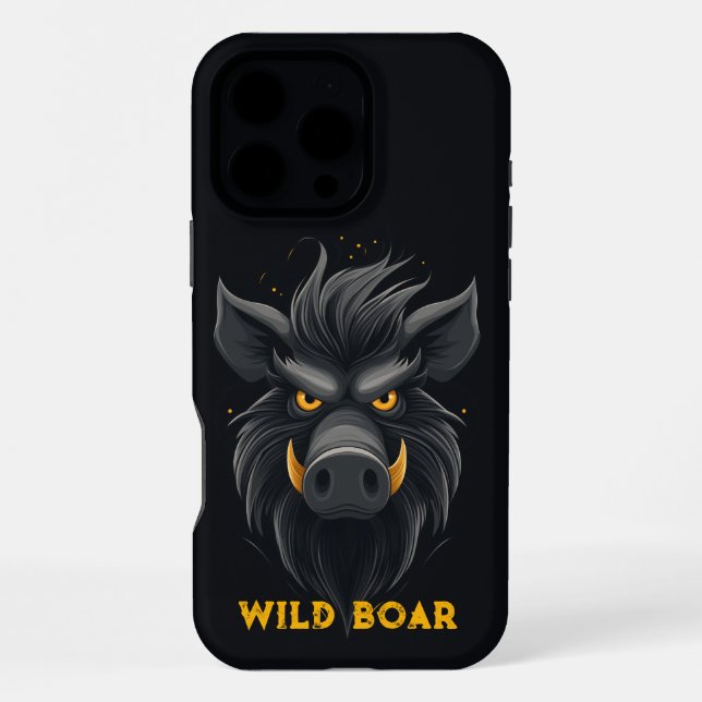 Funda Para iPhone Angry Wild Boar Black (Reverso )