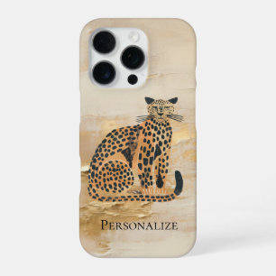 Funda Para iPhone 16 Pro Animal Leopardo Dorado Crema