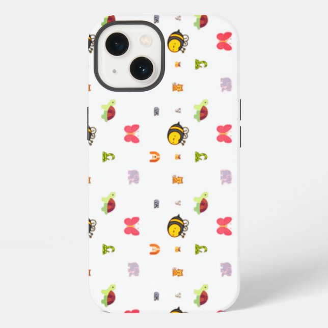 Funda Para iPhone Animales, abejas, elefantes (Reverso )