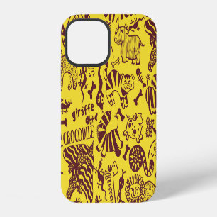 Funda Para iPhone 12 Animales africanos: Patrón cultural sin foco.