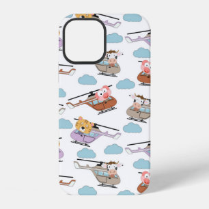 Funda Para iPhone 12 Animales Cutáneos En Patrón Helicóptero