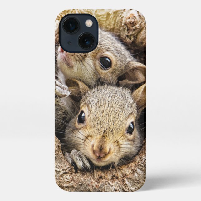 Funda Para iPhone Animales de bebé más afectados | Ardillas de bebé  (Reverso )