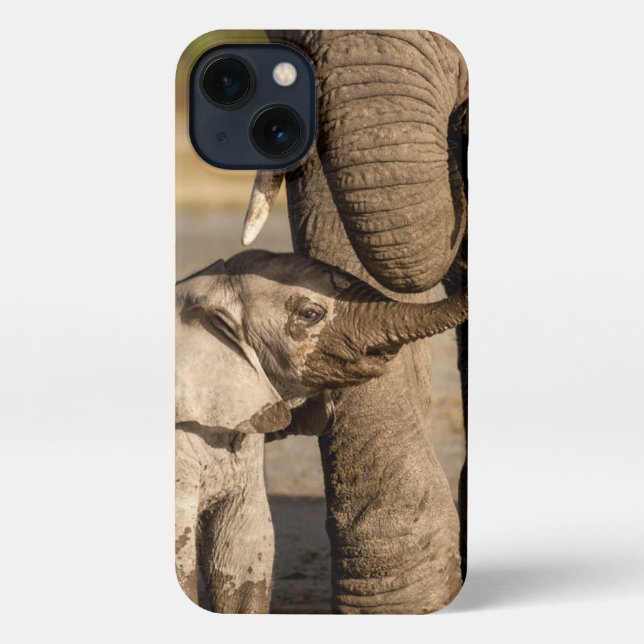 Funda Para iPhone Animales de bebé más afectados | Elefante bebé y m (Reverso )