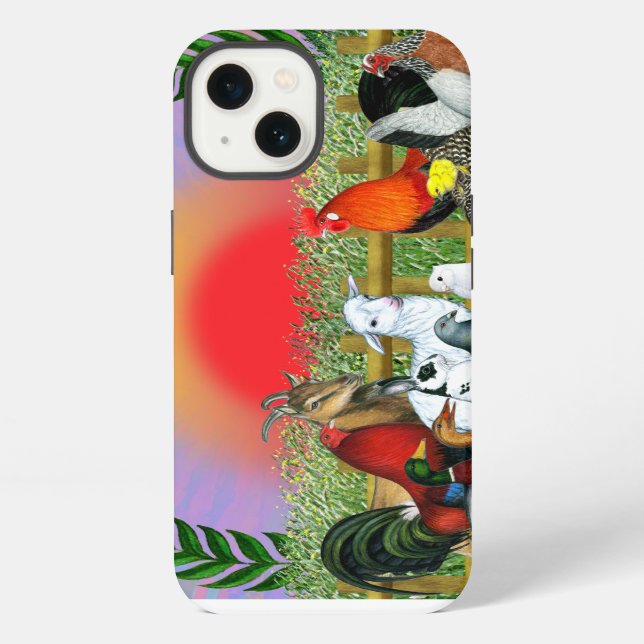 Funda Para iPhone Animales de granja (Reverso )