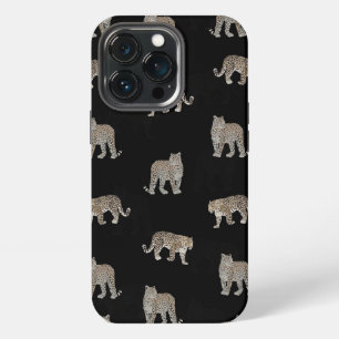 Funda Para iPhone 13 Pro Animales de la jungla de leopardo dorado negro mod