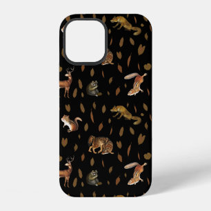 Funda Para iPhone 12 Animales del Bosque Otoñal Hojas de Otoño