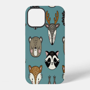 Funda Para iPhone 12 Animales del bosque patrón vintage lindo