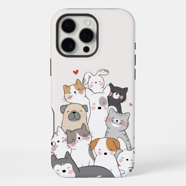 Funda Para iPhone animales lindos (Reverso )