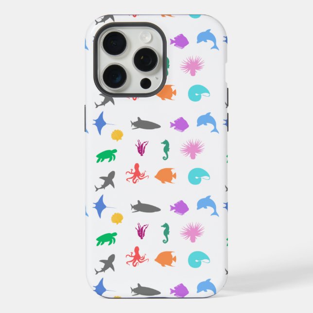 Funda Para iPhone Animales marinos con estampado (Reverso )