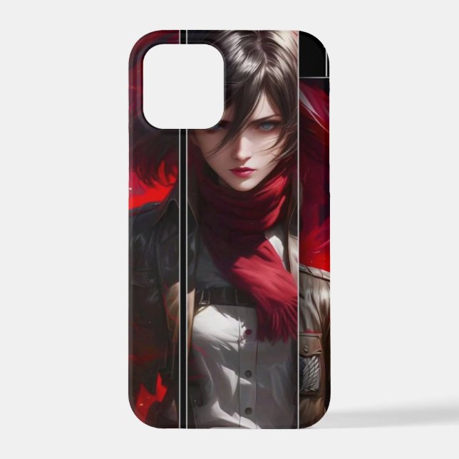 Funda Para iPhone Anime Girl with Red Scarf Phone Case Stylish (Reverso )