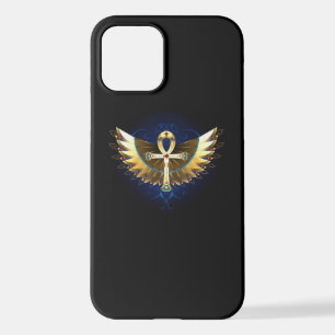 Funda Para iPhone 12 Ankh de oro con alas