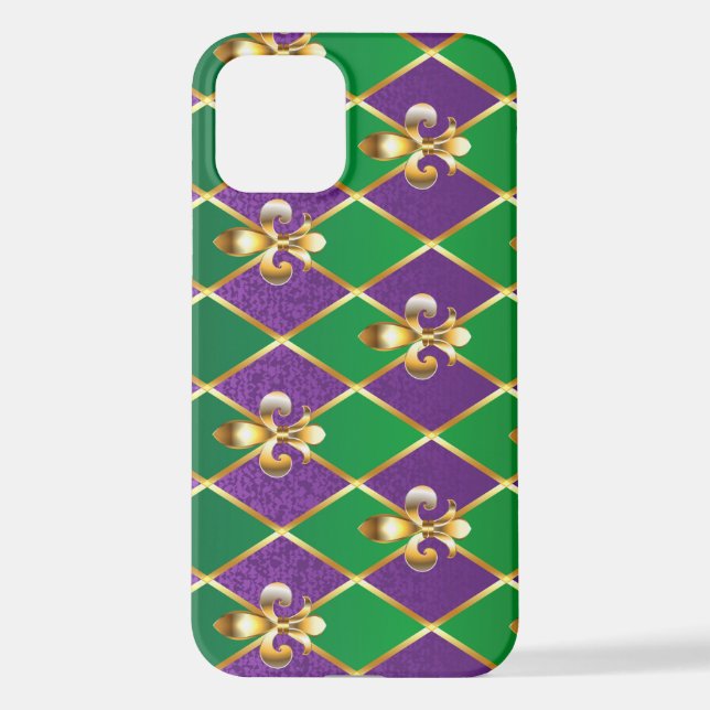 Funda Para iPhone Antecedentes de joyas Mardi Gras (Reverso )