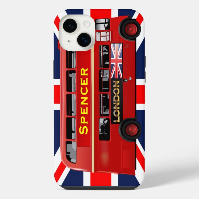 Funda Para iPhone Antiguo autobús rojo de Londres (Reverso)