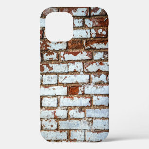 Funda Para iPhone 12 Antiguo muro de ladrillo vintage con yeso blanco e