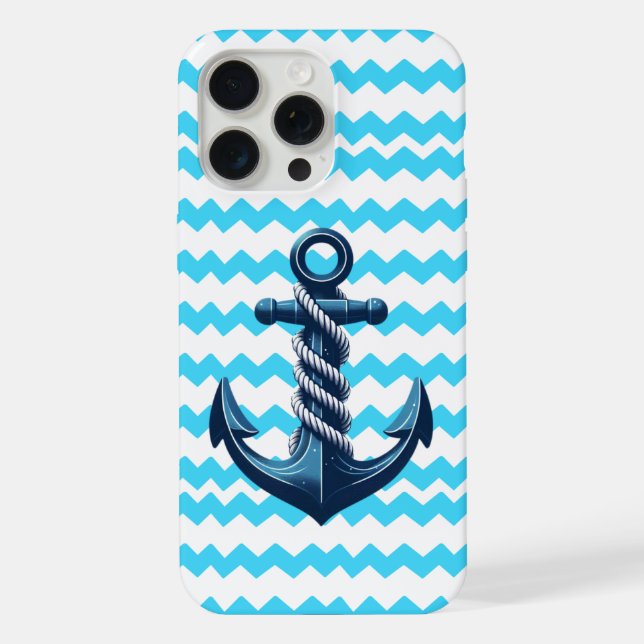 Funda Para iPhone Anuncio azul con olas azules (Reverso )