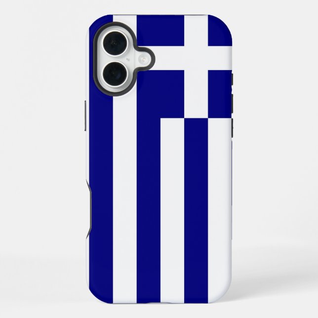 Funda Para iPhone Apple iPhone 16 Plus Mate, Greece flag (Reverso )