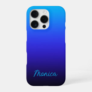 Funda Para iPhone 16 Pro Aqua Azul Índigo y Ómbre Negro