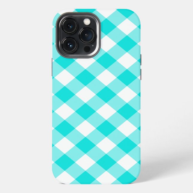 Funda Para iPhone Aqua Gingham (Reverso )
