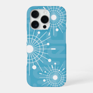 Funda Para iPhone 16 Pro Aqua, Navidades de copos de nieve del Sputnik atóm