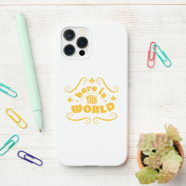Funda Para iPhone Aquí está el mundo (En el escritorio)