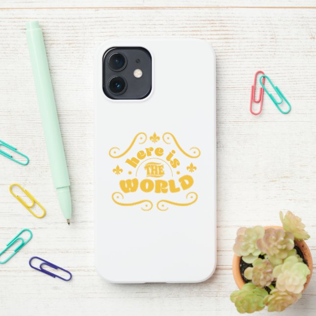 Funda Para iPhone Aquí está el mundo (En el escritorio)