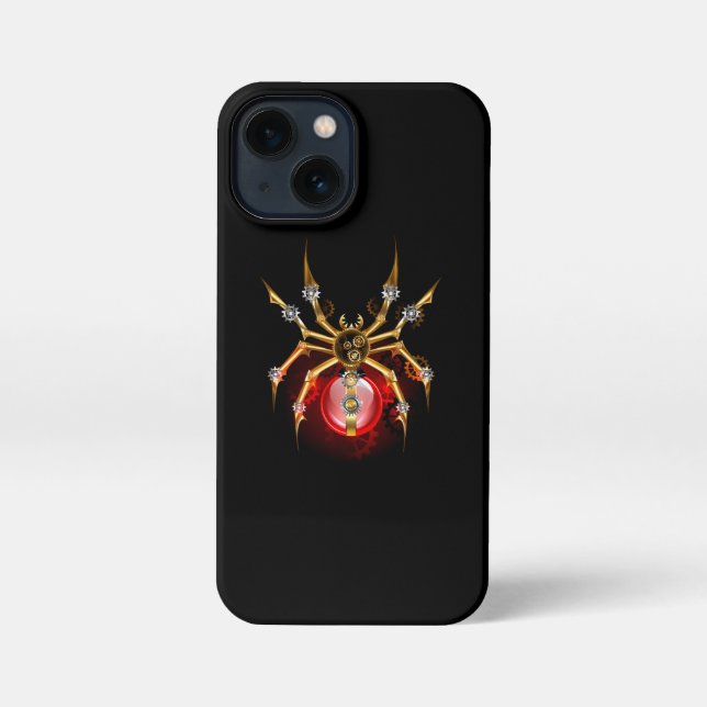 Funda Para iPhone Araña de vapor sobre negro (Reverso )