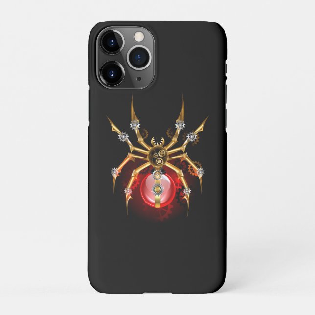 Funda Para iPhone Araña de vapor sobre negro (Reverso)