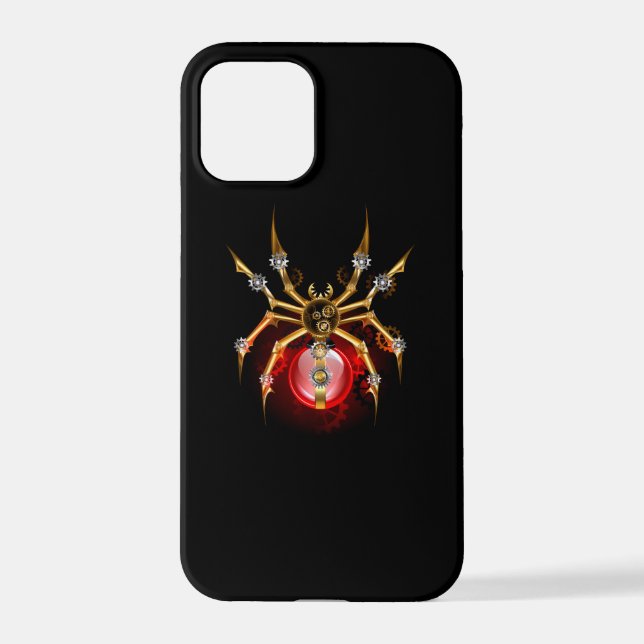 Funda Para iPhone Araña de vapor sobre negro (Reverso )
