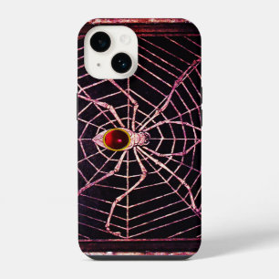 Funda Para iPhone 14 ARAÑA Y RED Rubí Rojo Negro