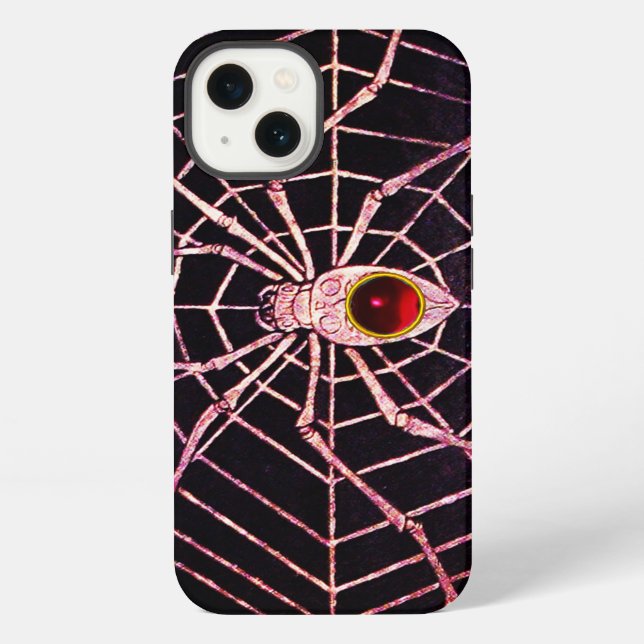 Funda Para iPhone ARAÑA Y RED Rubí Rojo Negro (Reverso )