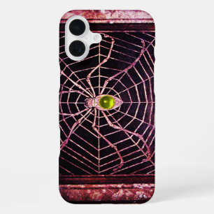 Funda Para iPhone 16 Plus ARAÑA Y RED Topacio Amarillo Negro