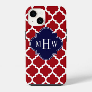 Funda Para iPhone 14 Arándano Wht Marruecos #5 Azul Marino Nombre Monog