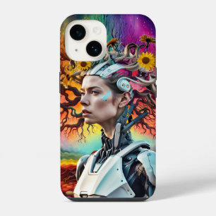 Funda Para iPhone 14 Árbol Android Colorido Moderno y Tendencioso