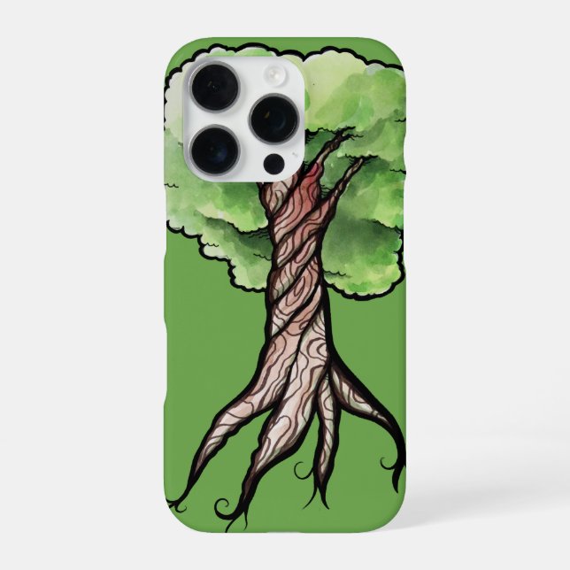 Funda Para iPhone Árbol de acuarela (Reverso)