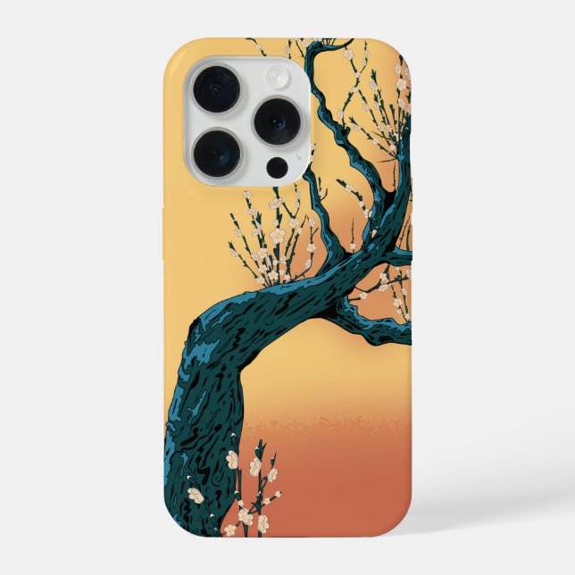 Funda Para iPhone Árbol de flores chino (Reverso )