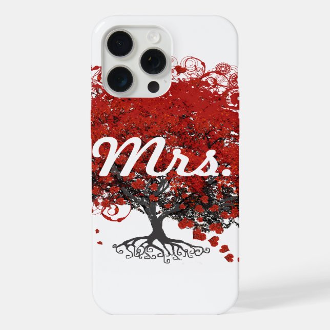Funda Para iPhone Árbol de hoja de corazón rojo (Reverso )