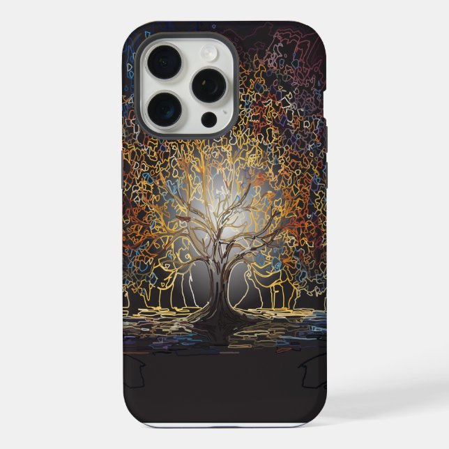 Funda Para iPhone Árbol de la Vida Resplandeciente (Reverso )