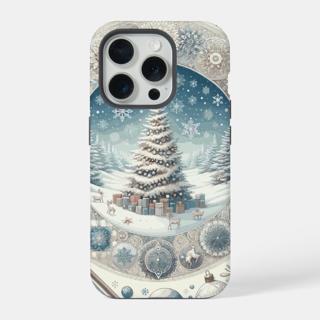Funda Para iPhone Árbol de Navidad de invierno (Reverso )