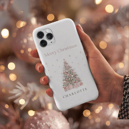 Árbol de Navidad moderno con rubor Personalizado p