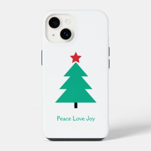 Funda Para iPhone 14 Árbol de Navidad Personalizable Paz Amor Alegría
