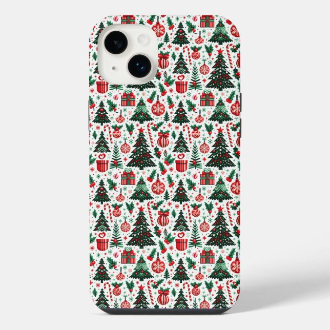 Funda Para iPhone Árbol de Navidad, regalos, caramelos (Reverso)