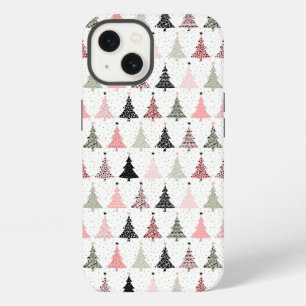 Árbol de Navidad rosa y verde con fondo blanco