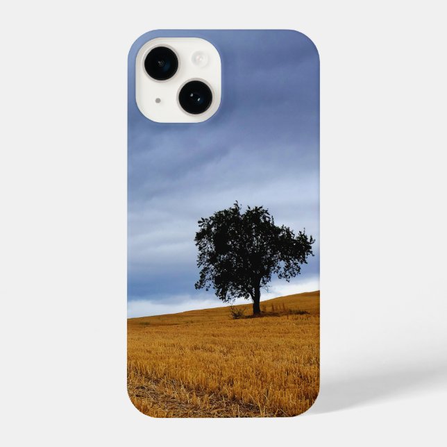 Funda Para iPhone Árbol en un campo de trigo (Reverso )