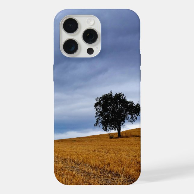 Funda Para iPhone Árbol en un campo de trigo (Reverso )